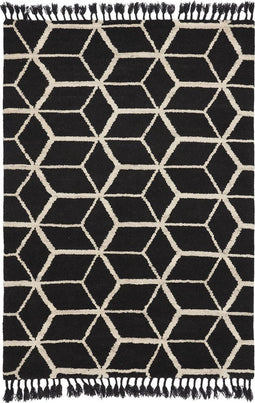 Brink en Campman - Arabiska Geometrisk 63305 Vloerkleed - 140x200 - Rechthoek - Laagpolig Tapijt - Modern - Zwart_wit