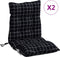 vidaXL - Stoelkussens - 2 - st - lage - rug - ruitpatroon - oxford - stof - zwart