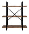 Wandkast Stoer metaal hout industrieel design open boekenkast 101 cm hoog zwart