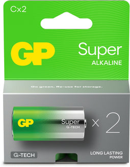 GP GP14A - C Batterij LR14 - Super alkaline 1,5 Volt - (2 stuks)
