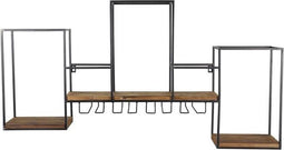 Industriele Wandrek van Hout & Metaal | 100 x 18 x 58,5 cm