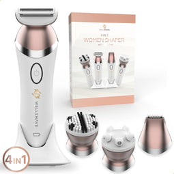 Wellshave 4 in 1 Ladyshave - Draadloos Scheerapparaat - Trimmer voor Gezicht en Lichaam - Waterdicht