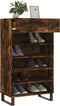 vidaXL - Schoenenkast - 60x35x105 - cm - bewerkt - hout - gerookt - eikenkleurig