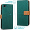 iMoshion Hoesje Geschikt voor iPhone SE (2016) / 5 / 5s Hoesje Met Pasjeshouder - iMoshion Luxe Canvas Bookcase - Groen
