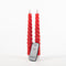 Anna's Collection LED dinerkaarsen swirl - rood - 2x st - 23 cm