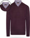 Pierre Cardin Mock Pullover - Heren Pullover - Overhemdkraag - Burgundy - Maat L