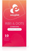 EasyGlide - Ribs and Dots Condooms - Condooms met Glijmiddel - 10 stuks