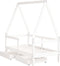 vidaXL - Kinderbedframe - met - lades - 70x140 - cm - massief - grenenhout - wit