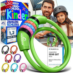 NEXTCOVER® Kinderfietsslot - 4-cijferige code - Scooterslot Extra robuust & veilig - Groen