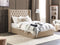 LUBBON - Bed met opbergruimte - Beige - 140 x 200 cm - Fluweel
