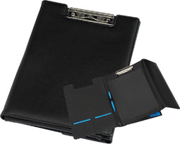 Klembord A4 Rillstab - triple met omslag - hoogwaardig kunstleder - zwart
