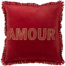 J-Line kussen Amour - textiel - rood/goud