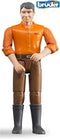 Bruder 60007 Man met Bruine Broek en Oranje Overhemd