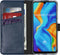 Selencia Hoesje Geschikt voor Huawei P30 Lite Hoesje Met Pasjeshouder - Selencia Echt Lederen Bookcase - Blauw