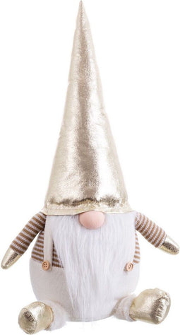 Christmas Kerstversiering Wit Gouden Zand Weefsel 22 X 19 X 46 Cm