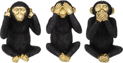 AAPJES HOREN ZIEN ZWIJGEN beeldjes - middel model - 12.4 cm hoog - ass. 3