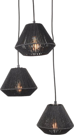 LABEL51 Ibiza Hanglamp - Zwart - Stof - 3-Lichts