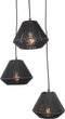LABEL51 Ibiza Hanglamp - Zwart - Stof - 3-Lichts