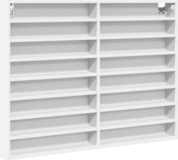vidaXL - Vitrinekast - 100x8,5x75 - cm - bewerkt - hout - wit