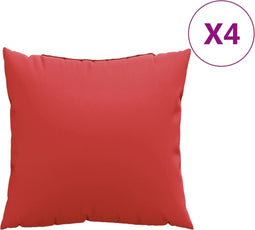 vidaXL - Bankkussens - 4 - st - 60x60 - cm - stof - rood