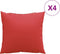 vidaXL - Bankkussens - 4 - st - 60x60 - cm - stof - rood