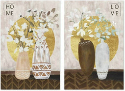 Schilderij DKD Home Decor Pijnboom (40 x 1,8 x 50 cm) (2 Stuks)