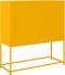 vidaXL - Dressoir - 100,5x39x107 - cm - koudgewalst - staal - mosterdgeel