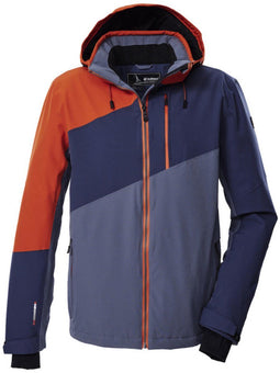 Killtec KSW 32 - Ski-jas - Waterdicht 10.000 mm ademend 3.000 g/m²/24 uur - staal/blauwe nacht/donkeroranje