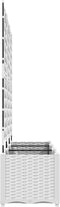 vidaXL - Tuin - Plantcontainer - met - Trellis - 3 - stuks - Wit - 120x40x143 - cm