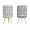 Grondlegger DKD Home Decor Grijs Cement Wit Pijnboom Boho (14,3 x 14,3 x 26,2 cm) (2 Stuks)