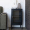 House Nordic Dalby Vitrinekastje - Zwart Staal - Glazen Deur - 38x70x35 cm