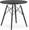 Ronde eettafel zwart - 80 cm diameter - beukenhouten poten - gelakte MDF