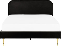 FLAYAT - Tweepersoonsbed - Zwart - 160 x 200 cm - Fluweel