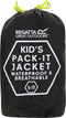 Regatta - Kids Pack It III Opvouwbaar Kinder Regenjack - Zwart - Maat 128