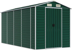 vidaXL - Tuinschuur - 191x385x198 - cm - gegalvaniseerd - staal - groen