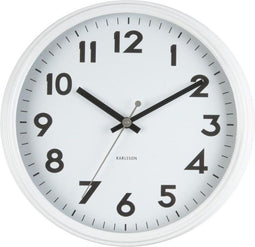 Karlsson wandklok Badge metaal - Kleur - Wit