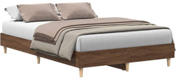 vidaXL - Bedframe - zonder - matras - 120x190 - cm - spaanplaat - bruin - eikenkleurig