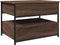 vidaXL - Salontafel - 70x50x50 - cm - bewerkt - hout - en - metaal - bruineikenkleur