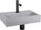 Differnz Flat Fonteinset - Wasbakje met mat zwarte kraan - Beton lichtgrijs - 38 x 24 x 8 cm