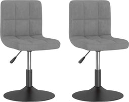 vidaXL - Eetkamerstoelen - draaibaar - 2 - st - fluweel - lichtgrijs