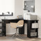 vidaXL - Hoekbureau - met - Opbergruimte - Zwart - Eik - 140x113,5x75cm