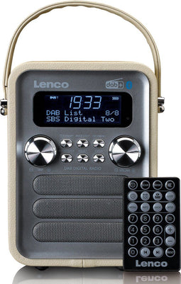 Lenco PDR-051 - Draagbare DAB Radio - FM DAB+ Bluetooth AUX - Taupe