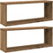 vidaXL - Wandschappen - kubus - 2 - st - 60x15x23 - cm - hout - artisanaal - eiken