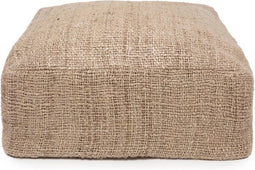 Bazar Bizar - De Oh my Gee poef - Katoenen poef - Beige - 60 x 60 x 25 cm