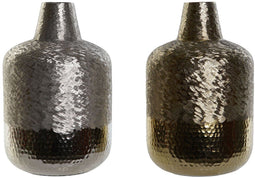 Vaas DKD Home Decor Gouden Zilverkleurig Aluminium Modern 22 x 22 x 33 cm (2 Stuks)
