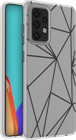 iMoshion Hoesje Geschikt voor Samsung Galaxy A52 (5G) / A52s / A52 (4G) Hoesje Siliconen - iMoshion Design hoesje - Transparant / Graphic Cube