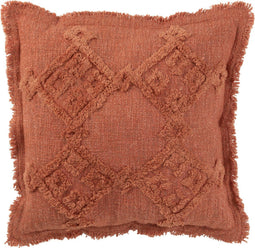 J-Line kussen Franjes - katoen - terracotta
