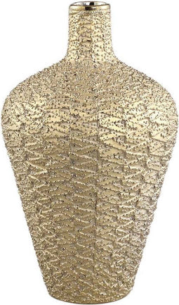 PTMD Cindia Ronde Bloempot - H35 x Ø21 cm - Keramiek - Goud