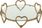 J-Line Rond Spiegel Hartje plateau - dienblad - metaal & glaas - goud - valentijn decoratie
