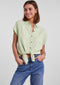 Pieces PCVINSTY - SS TIE SHIRT - Dames Blouse - Lichtgroen - Maat L